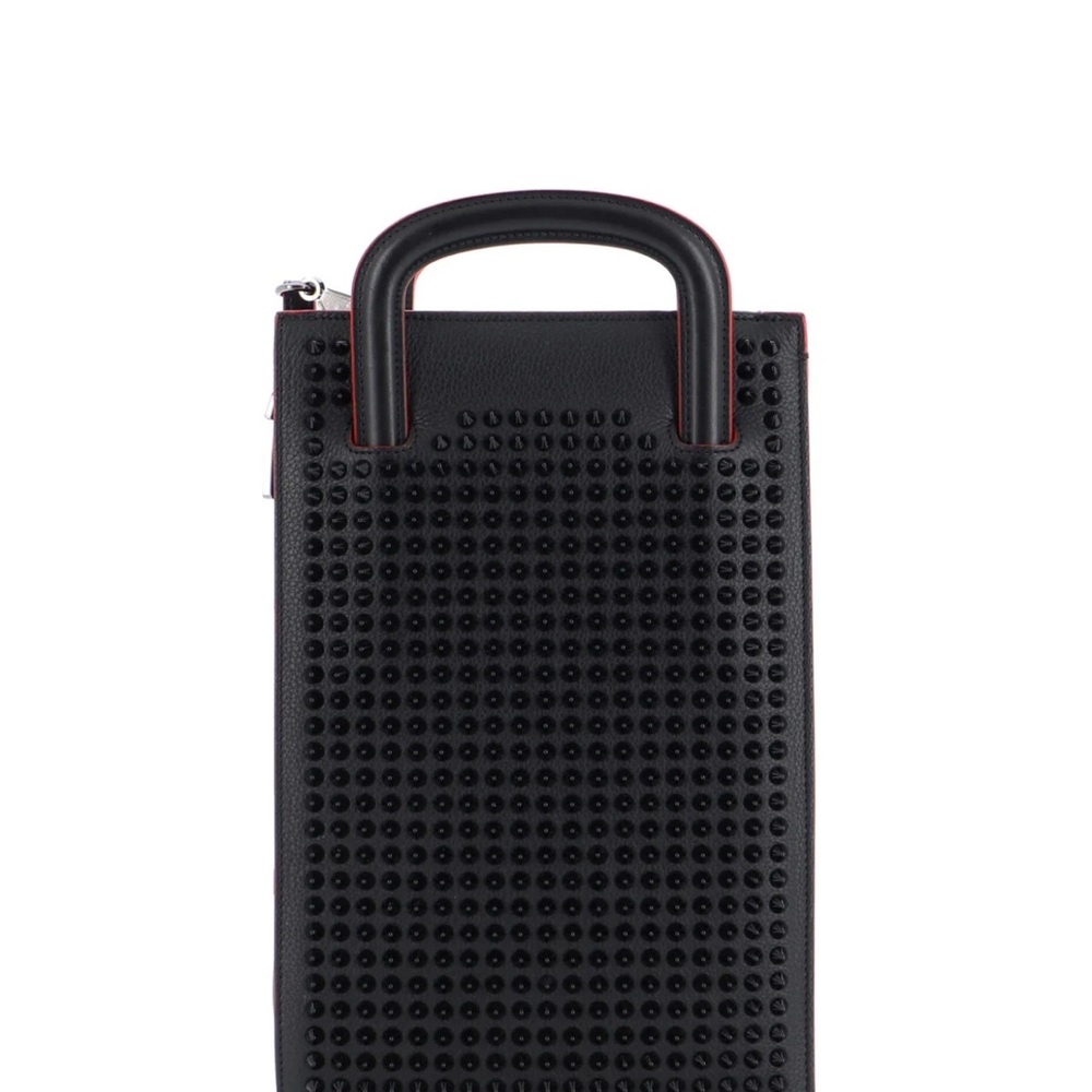 Christian Louboutin Trictrac Portfolio Bag Leather and Spiked Leather Small